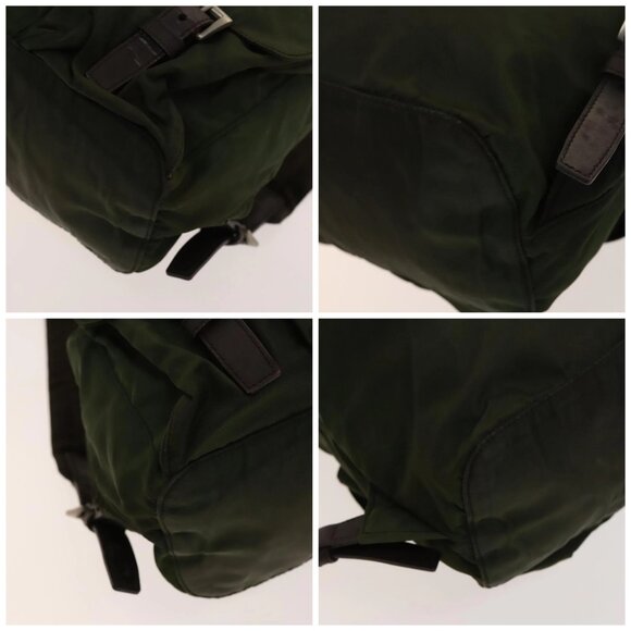 PRADA Backpack Nylon Green Silver Auth 135051 - Picture 14 of 16
